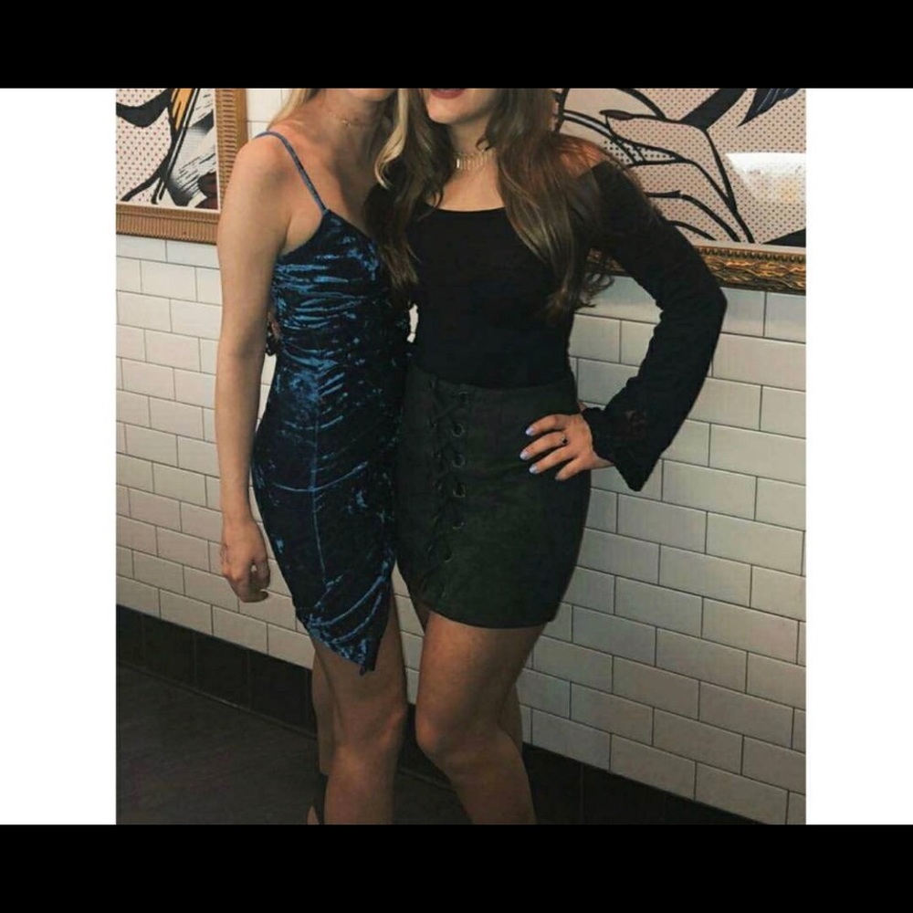 Blue velvet wrap dress Charlotte Russe size:xs
